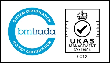 2021 ISO9001 White UKAS System Cert COLOUR